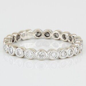 18KWG Diamond Stackable Eternity Band/Wedding Ring -Designer